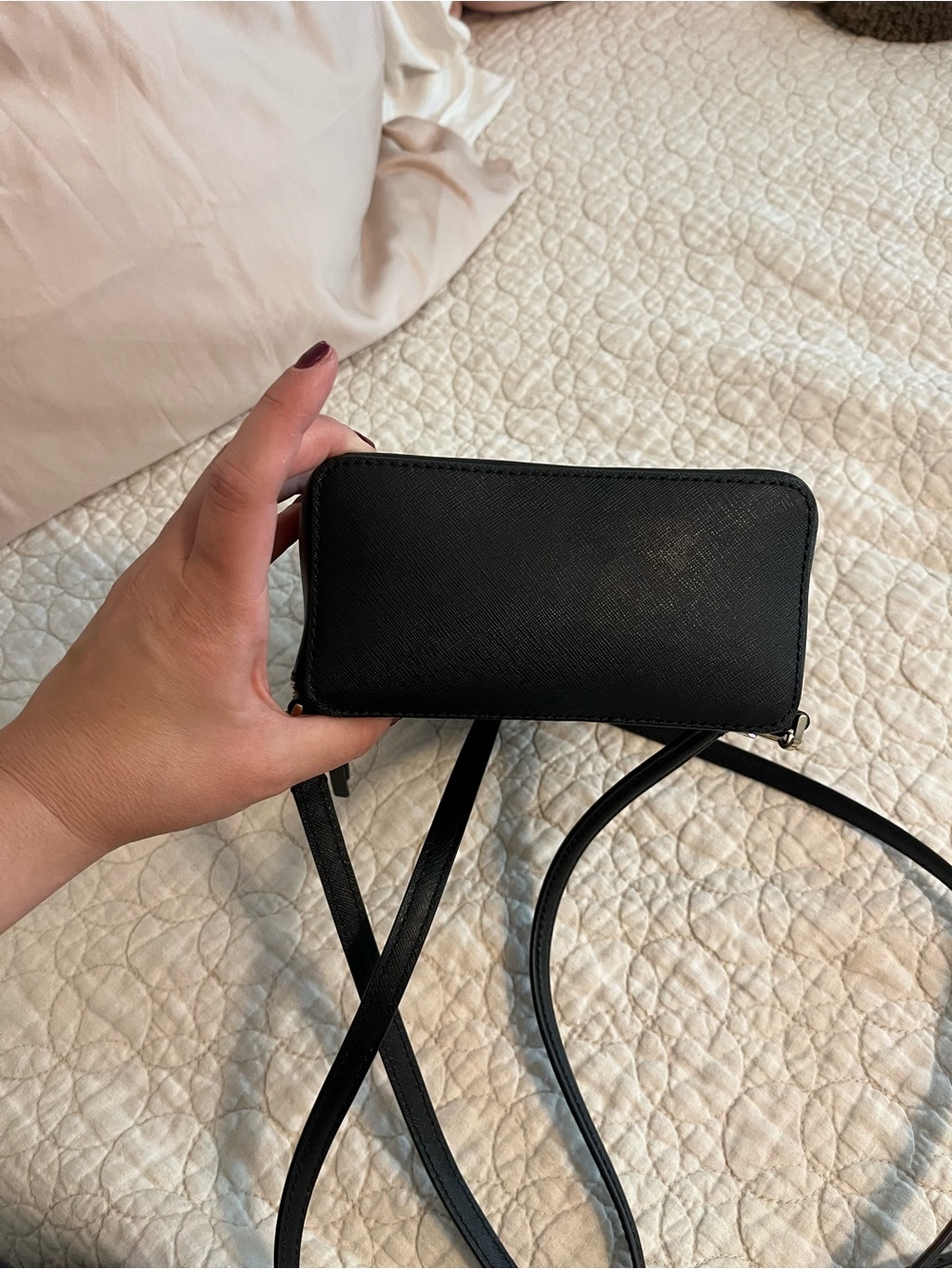 Kate Spade New York Cameron Mini Convertible Backpack in black Saffiano leather. - Picture 5 of 7